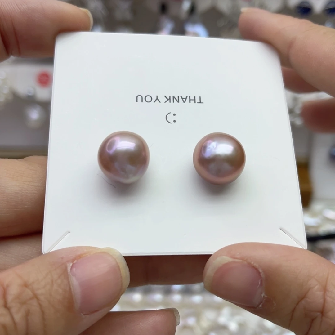 淡水珍珠耳饰银S925镶嵌