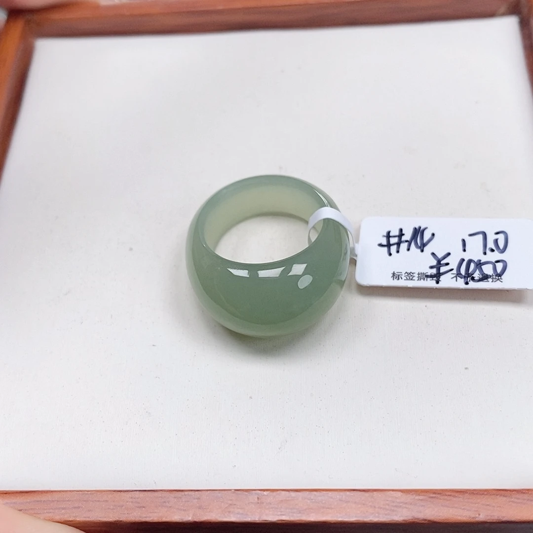 和田玉戒指未镶嵌专拍9-17.0