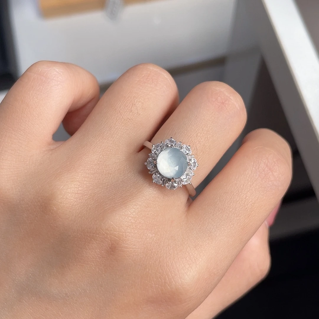 银S925镶嵌戒指翡翠