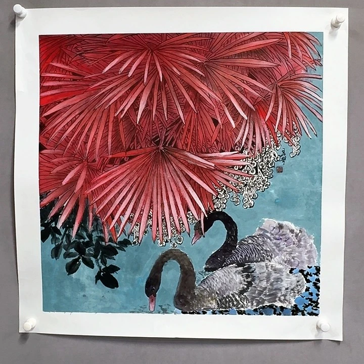 国画亲笔手绘放心去藏