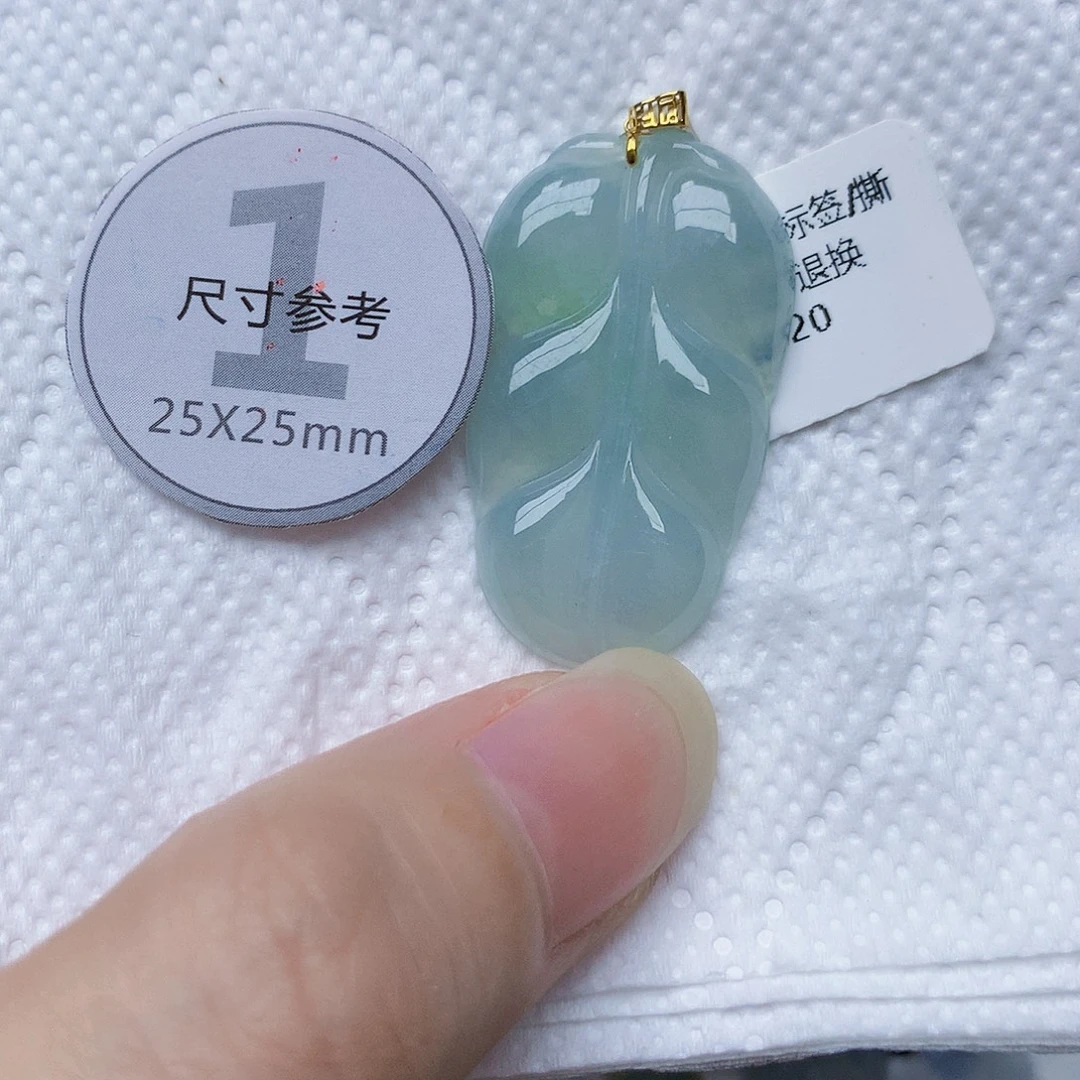 翡翠18K金镶嵌颈饰 天然A货翡翠