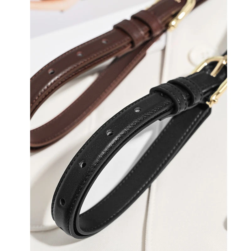 美洋MEIYANG 马鞍复古皮带 时髦简约百搭黑色棕色腰带