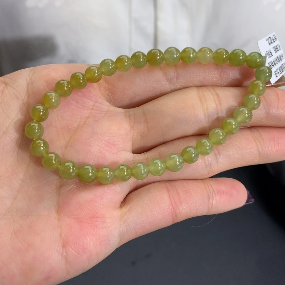 未镶嵌手串翡翠卡5.3-5.8冰胶茶黄手串