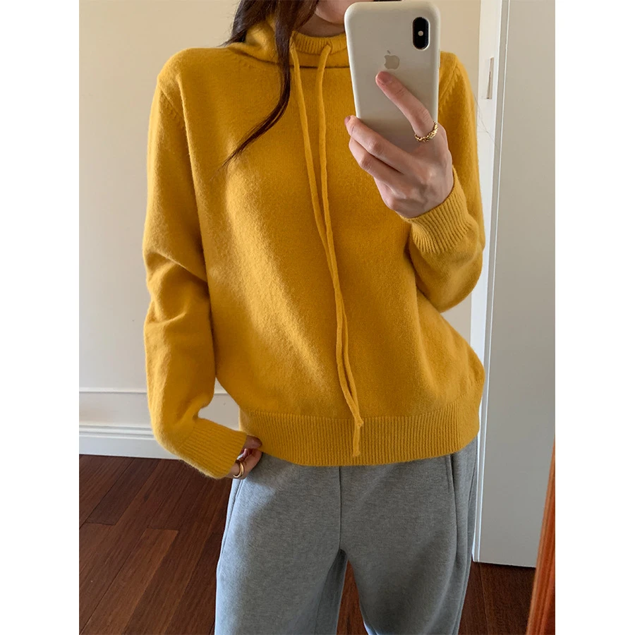 氛围感系带立领毛针织衫上衣秋冬女25冬季软糯长袖加厚打底毛衣