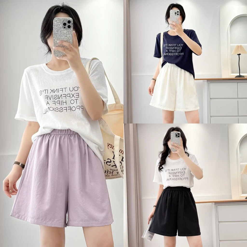 大码胖mm简约纯色高腰显瘦阔腿短裤女夏季新款宽松遮胯休闲裤外穿