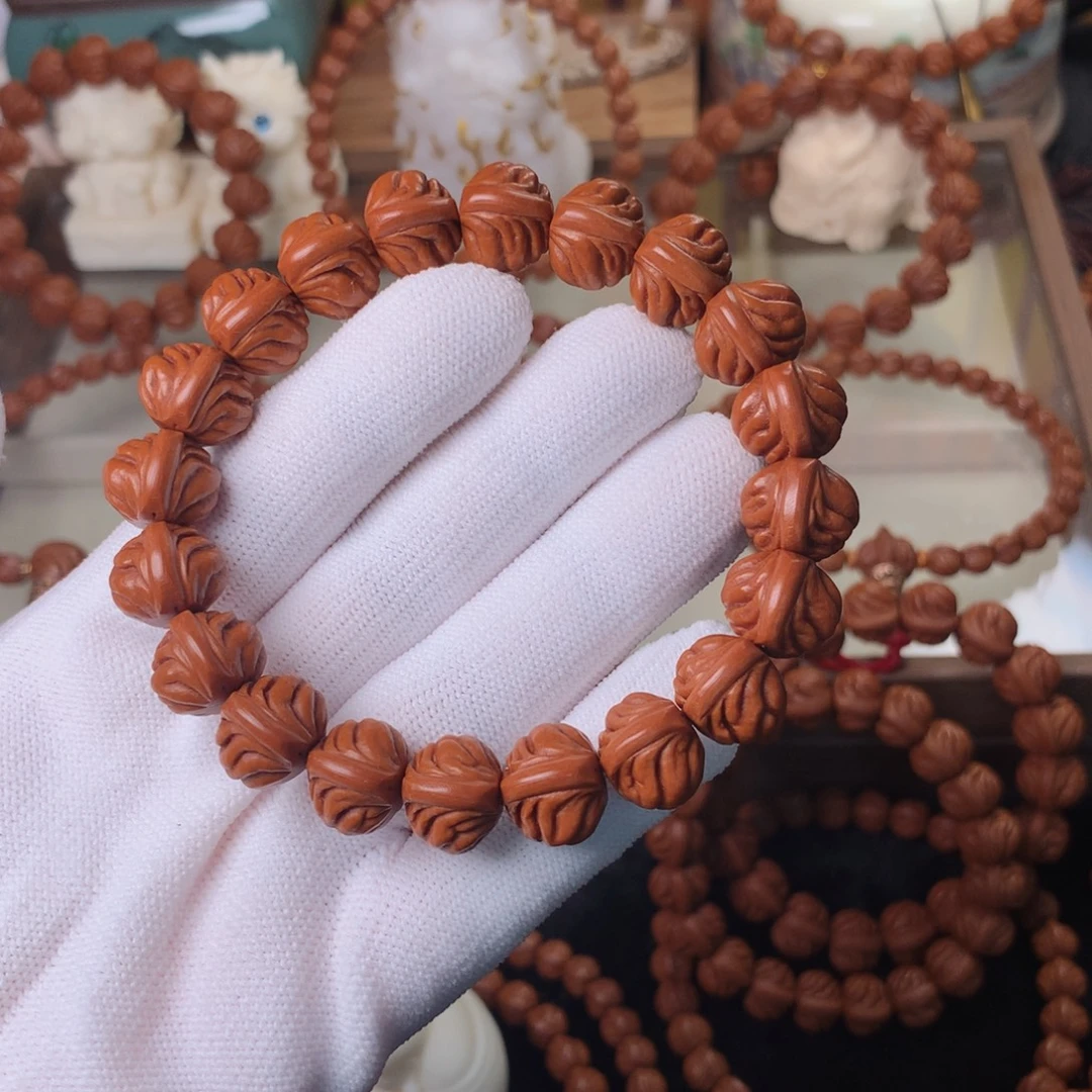 阿***迪吊坠桃核双脊龙手串新品14