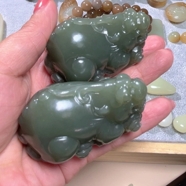 云***～未镶嵌和田玉（糖玉）珠宝半成品