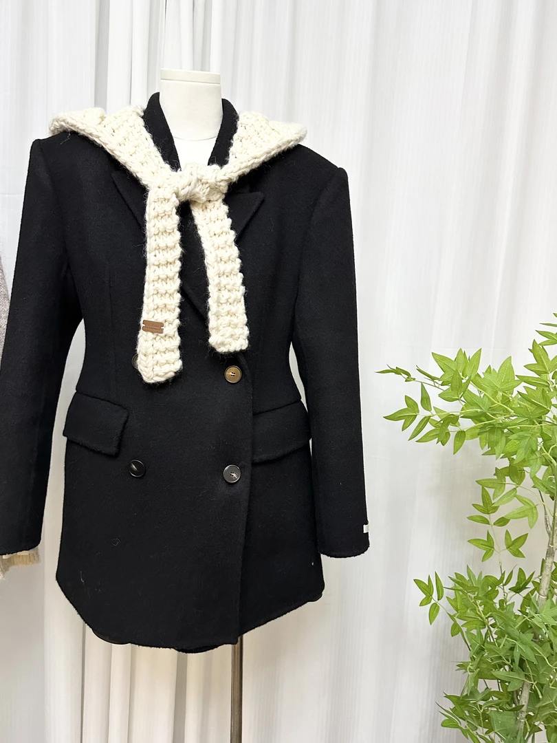 「no退no换」东大门精品CELINA黑色大衣外套