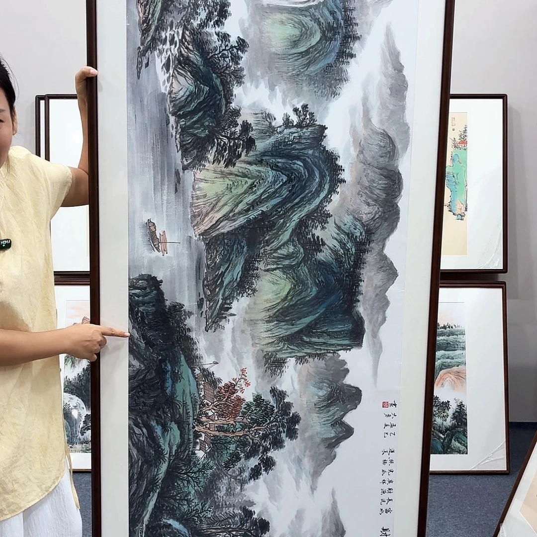 国画手绘作品210×80尺寸