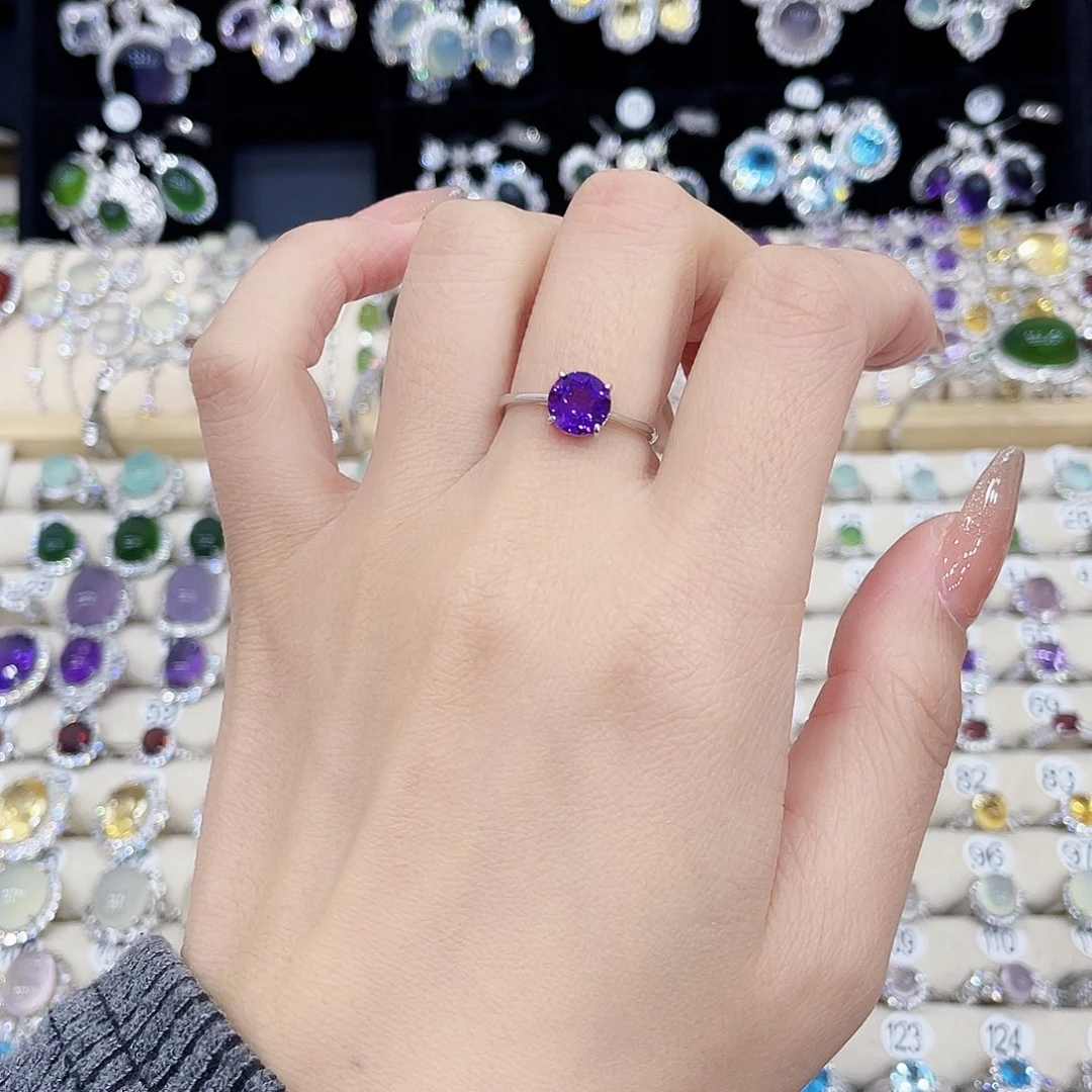 戒指银S925镶嵌紫晶