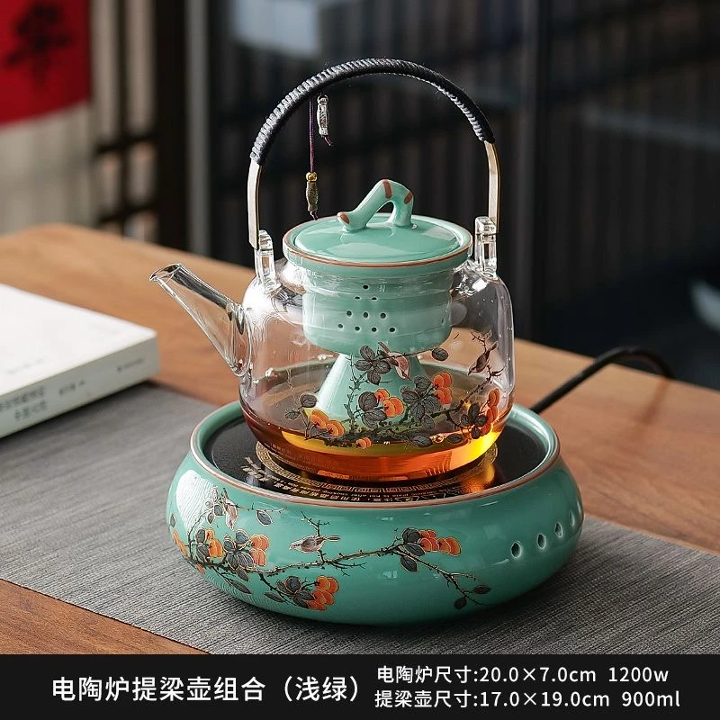 电陶炉煮茶器家用耐高温玻璃煮茶壶多功能大功率喜上眉梢烧水炉子