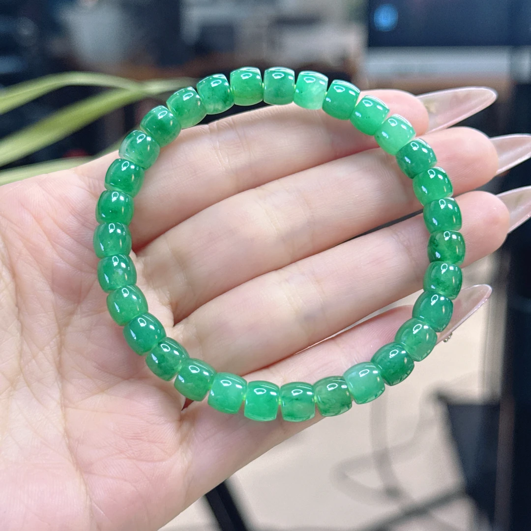 【巧儿专属】非洲翠归圆珠7A级手串色标级（多样性发其一）050YSL43