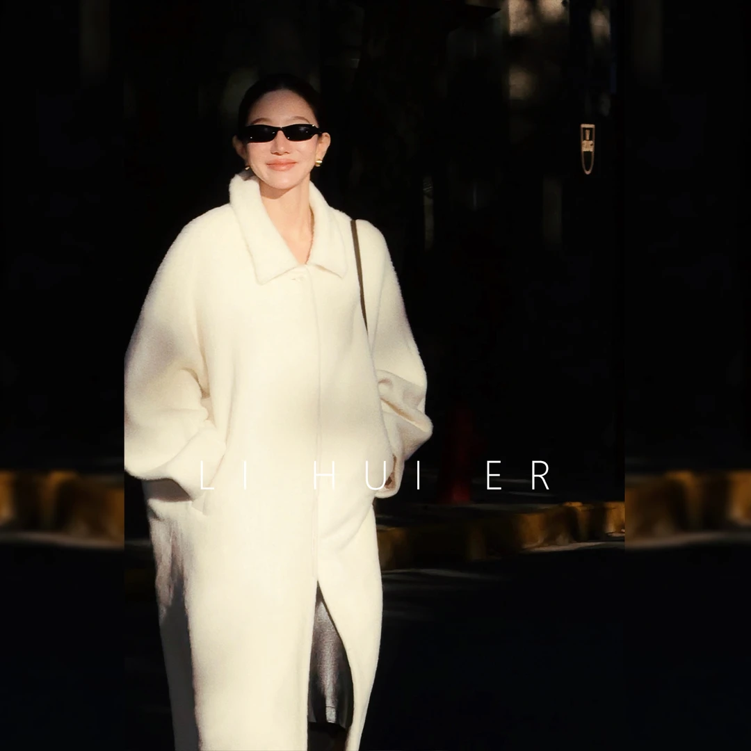 LiHuiEr李慧儿【查尔纳云端】2025百搭时尚白色毛呢外套M-YC-1123
