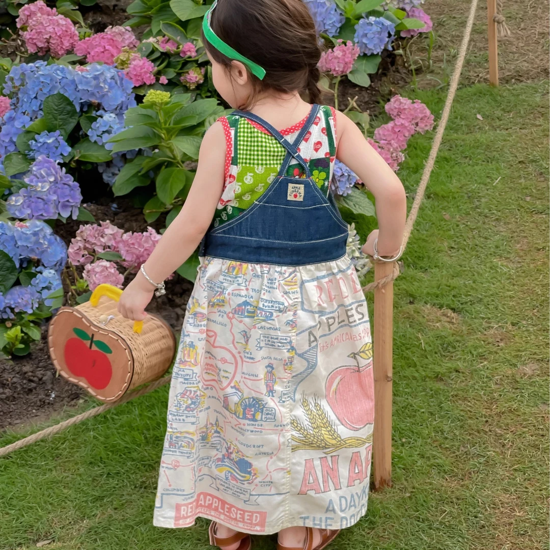 【Y-M】女童夏季洋气时尚印花百搭碎花连衣裙短裙半裙吊带裙背带裙