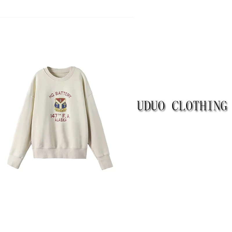 专柜同款【米兰格调】拉夫家25秋女装定织定染纯棉毛圈圆领卫衣9032