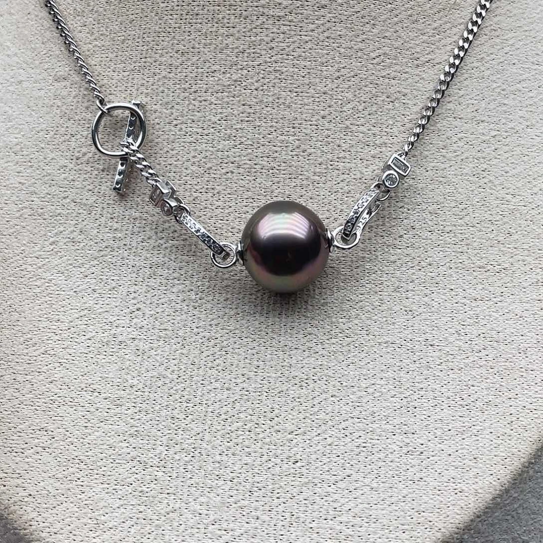 套链110银S925镶嵌海水珍珠