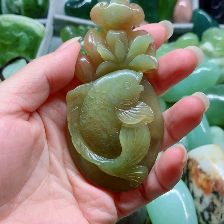 喜***雪蛇纹石玉未镶嵌手把件
