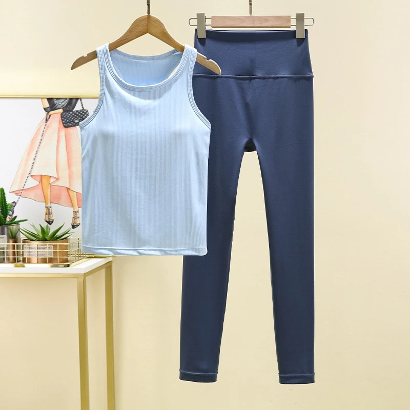 新款瑜伽服套装女春夏高级感专业高端性感美背健身工字背背心套装