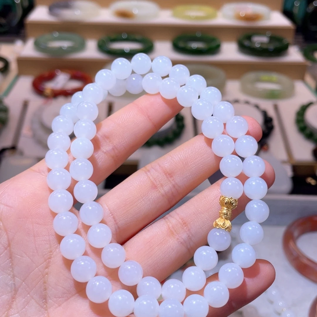 和田玉未镶嵌颈饰高品山流水女神链