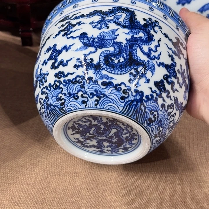 鱼***掌瓷摆件宇泽堂五龙大缸水洗