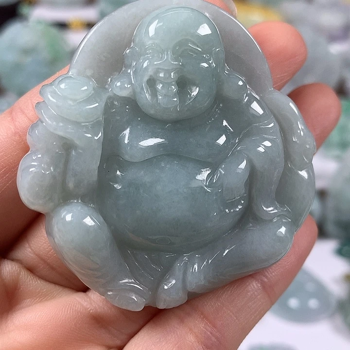 翡翠未镶嵌颈饰逍遥佛福利卡厚10+