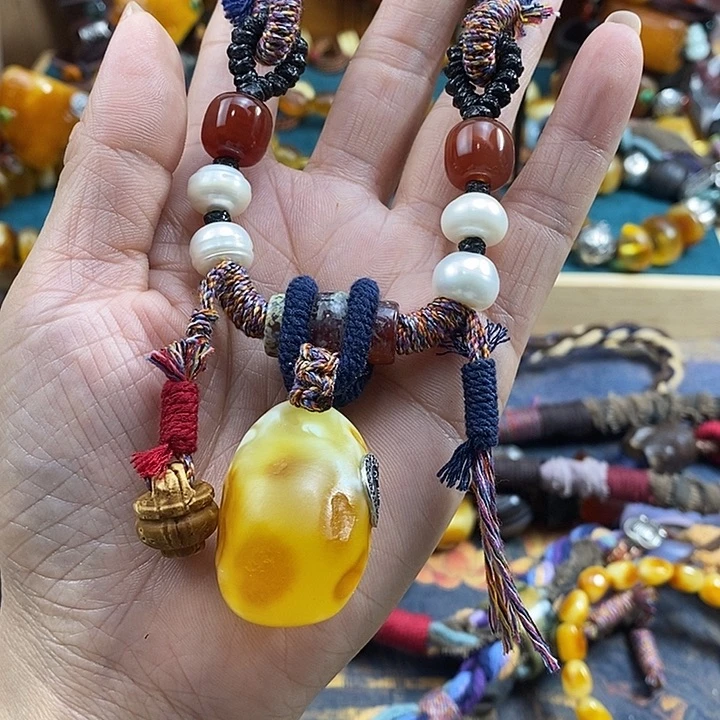 蜜蜡未镶嵌项链项链