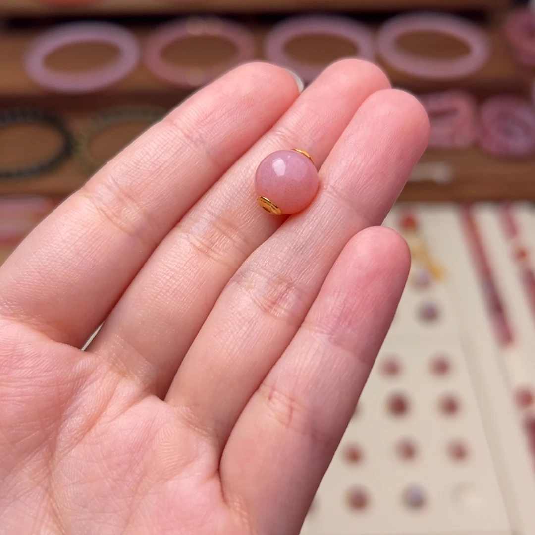 蔷***薇玛瑙/玉髓18K金镶嵌配饰