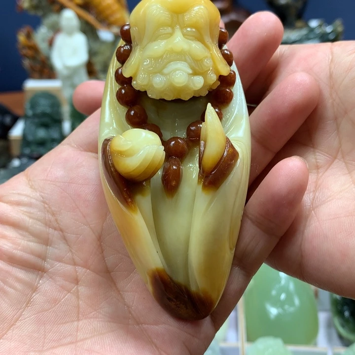 心****蛇纹石玉未镶嵌手把件