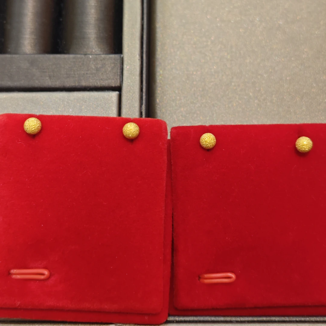 鳳凰金行 足金配件 豆豆耳钉2对 1.58g（啊华专属）