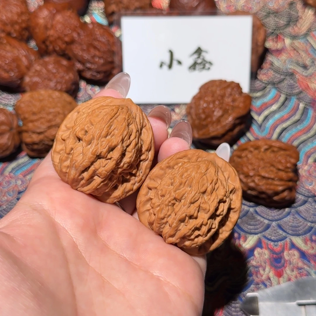 核桃把件151号40麦穗虎头文玩核桃