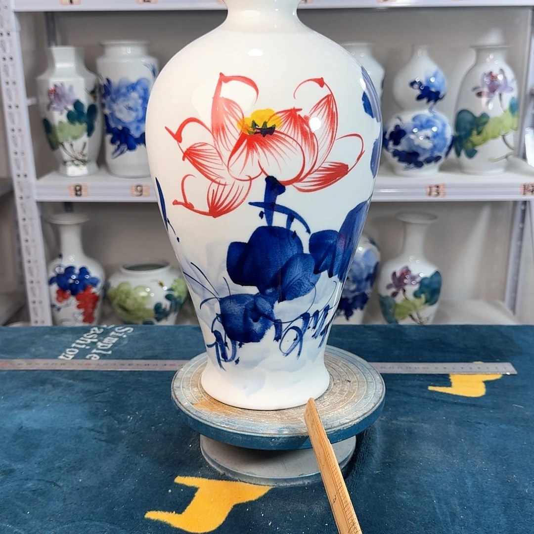 摆件景德镇陶瓷梅荷花