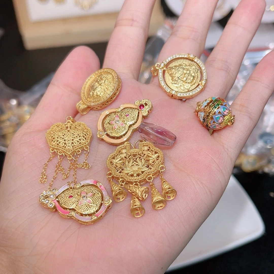 紫晶珠宝半成品银S925镀金镶嵌5