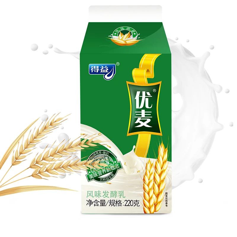 【次日达】得益 优麦风味发酵乳原味220g*6盒早餐必备营养奶