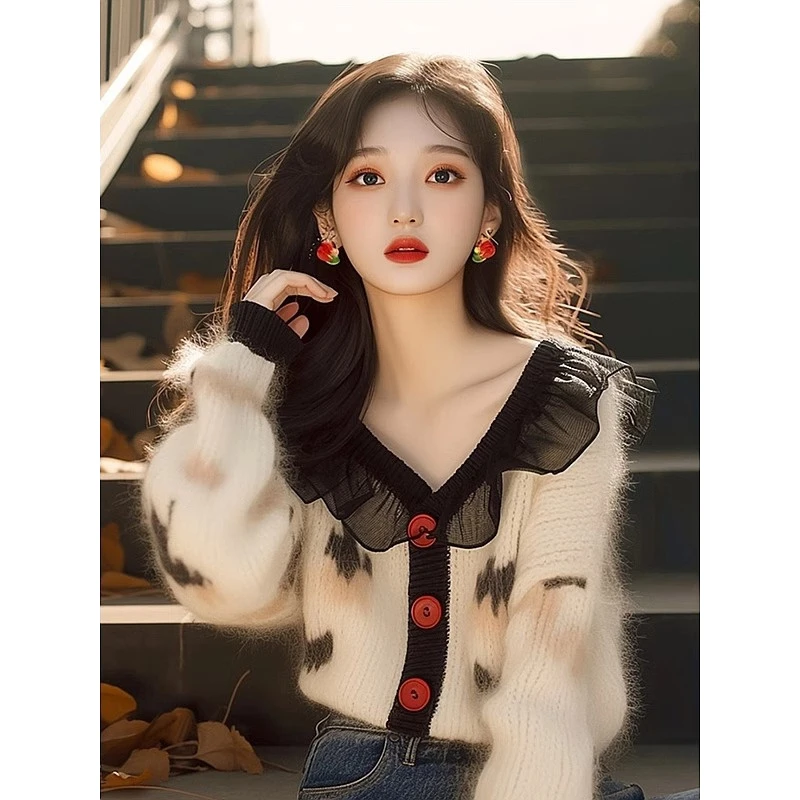 好气质，上身绝美！高端白色针织衫软糯慵懒风法式高级感开衫外套女