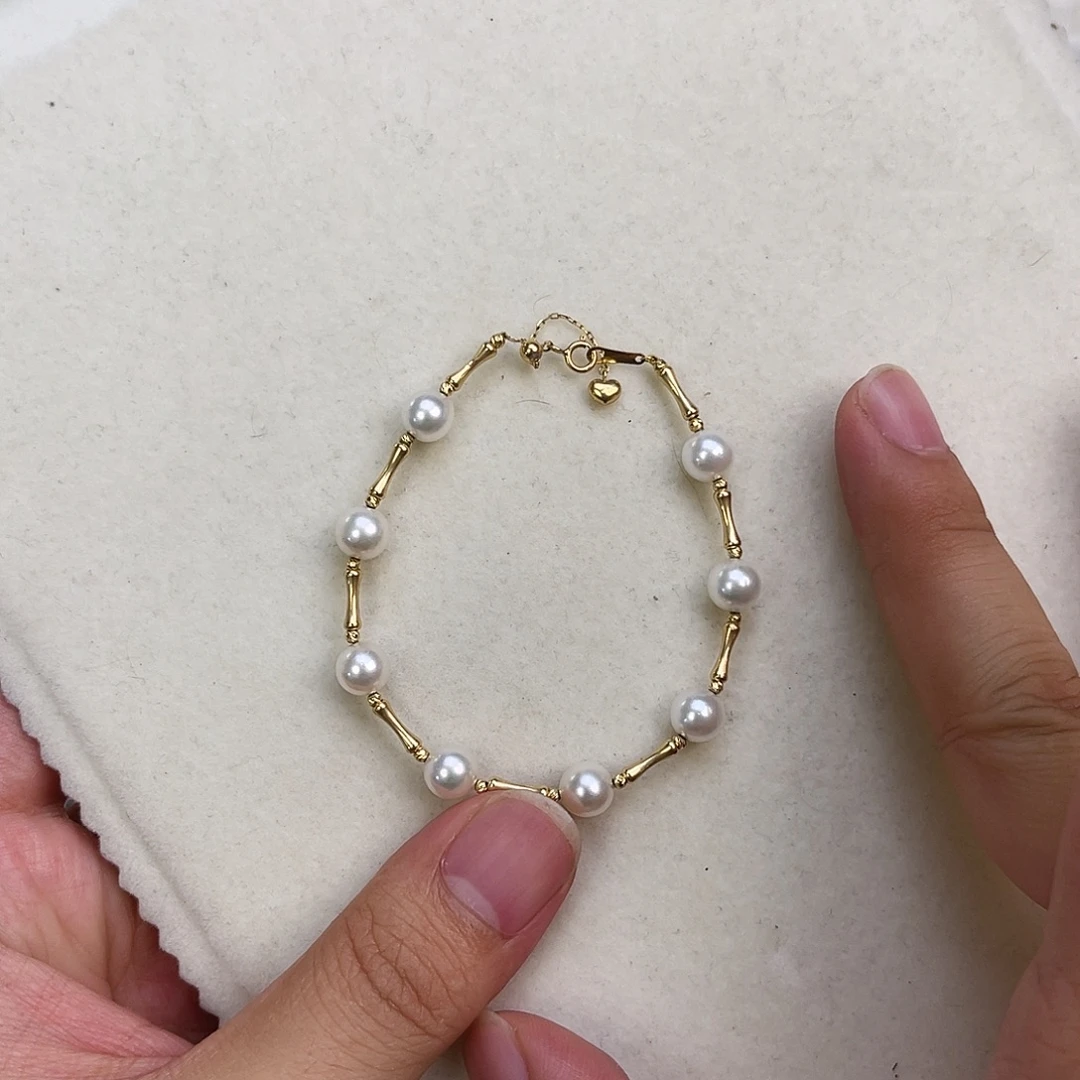 海水珍珠手绳18K金镶嵌