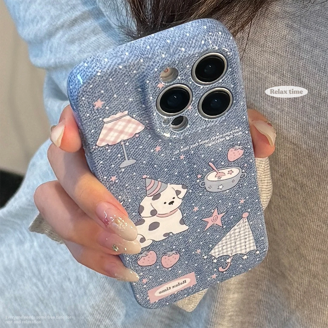 牛仔小狗适用iphone17苹果16手机壳14菲林卡通13全包15promax软套