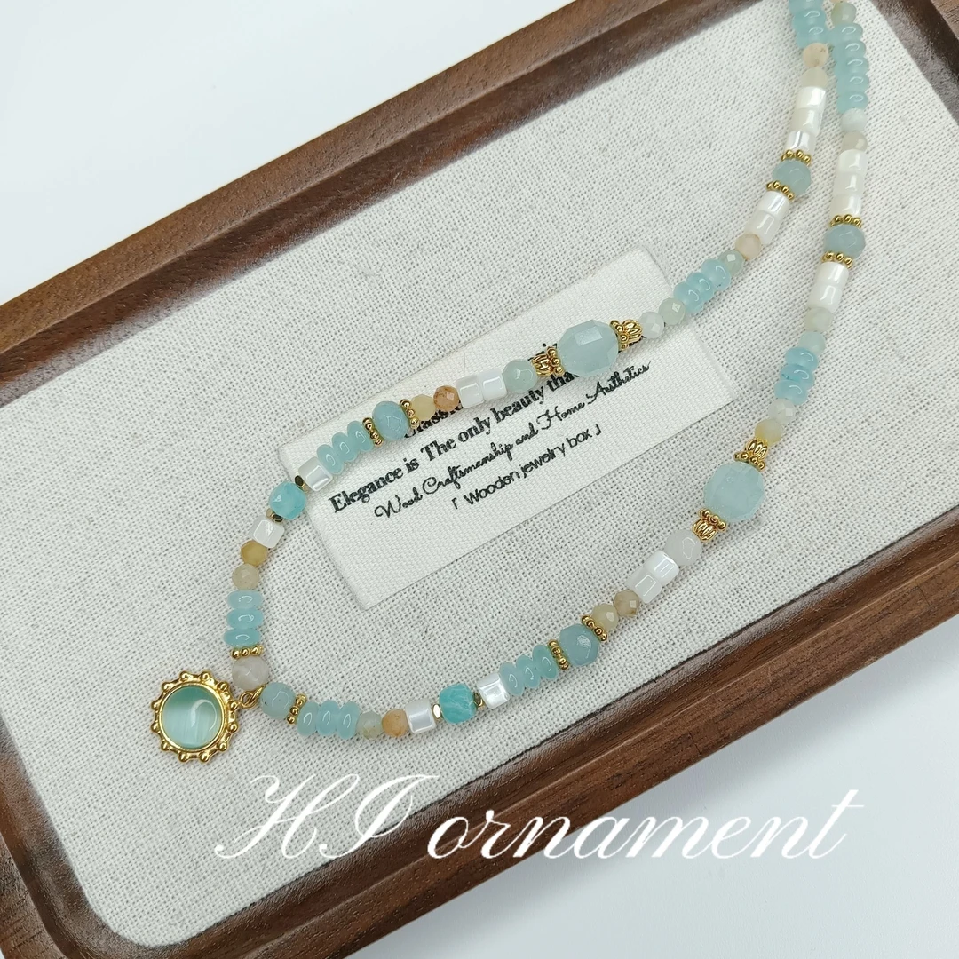 【薄荷漫波】2025新款女款清新百搭珍珠ins清新亚克力配饰古风法式