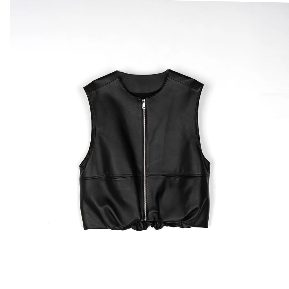 【文娇专属】白搭设计师感皮马甲88277