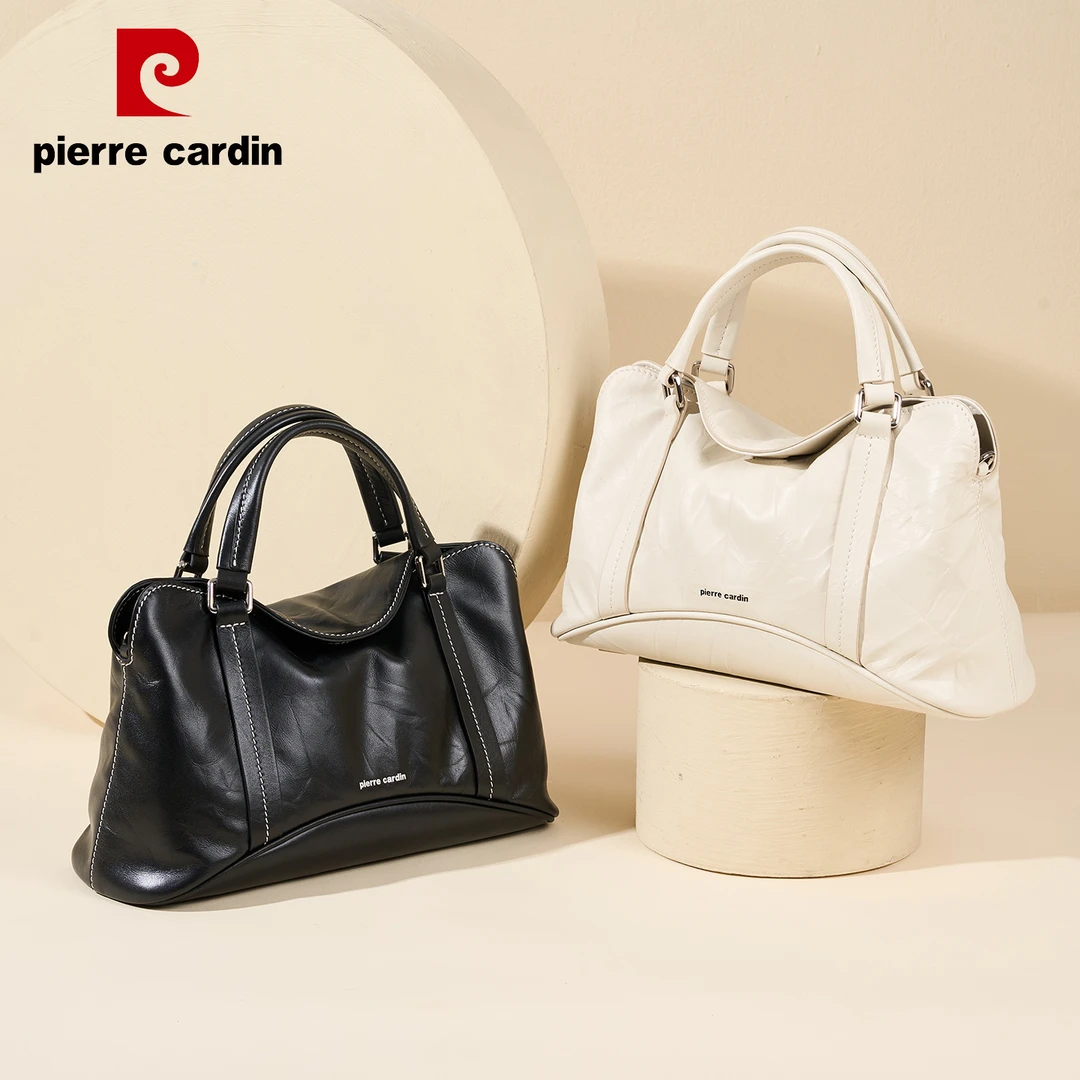 皮尔卡丹女包2025新款通勤百搭大容量真皮牛皮手提包包简约休闲包