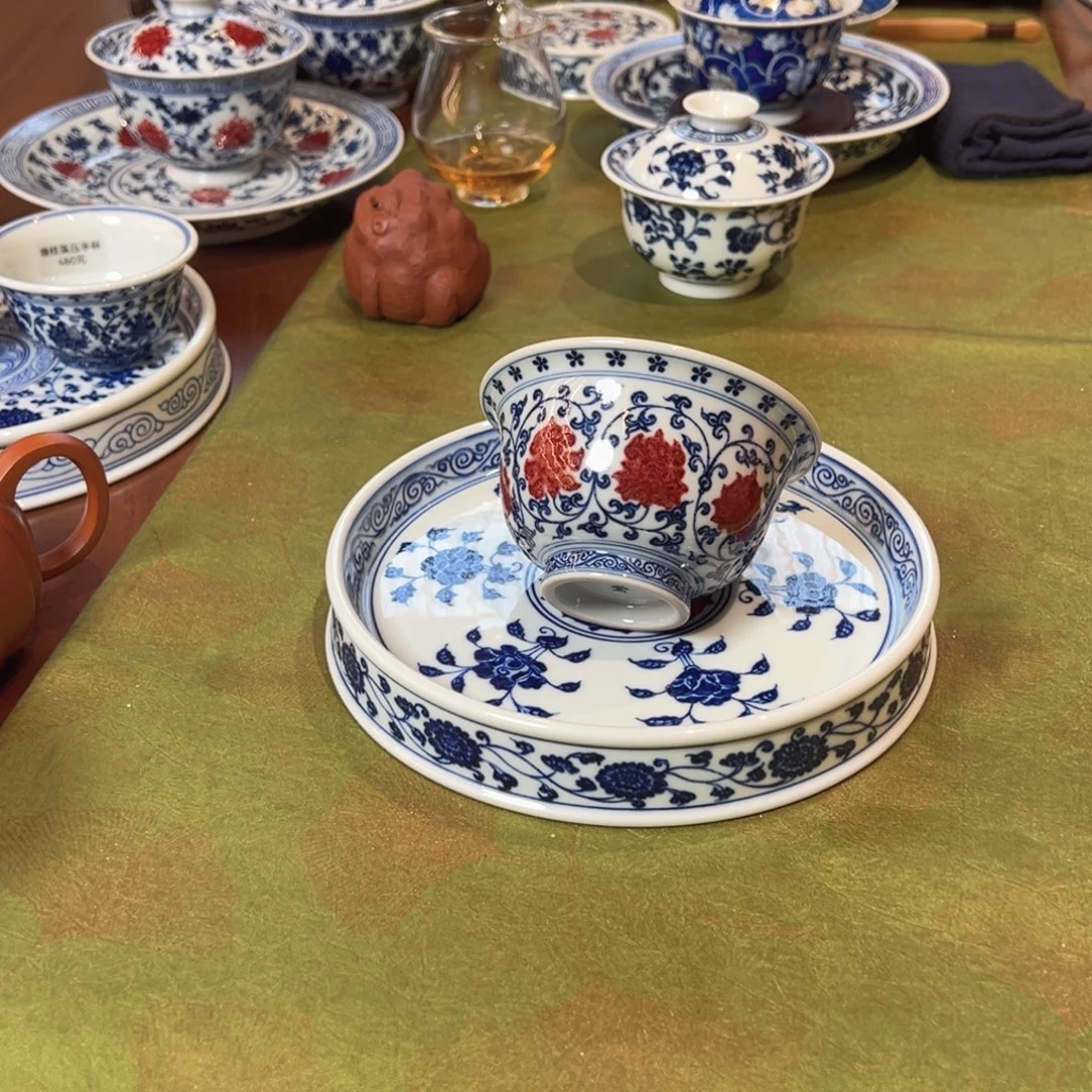 天***倪陶其他青花四季花壶茶承釉里红压大压手