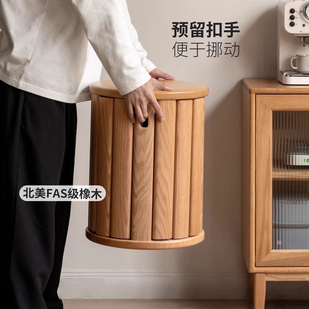 实木堆叠凳餐厅家用可叠放凳子橡木叠叠乐圆凳组合餐凳