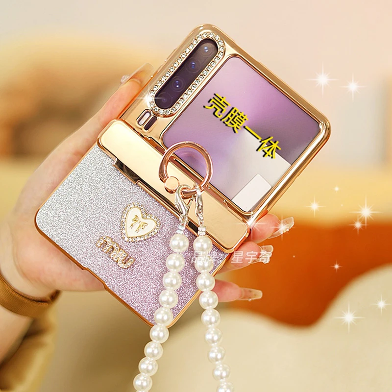 壳膜一体适用华为purax手机壳紫色pura x折叠全包防摔女款钢化膜