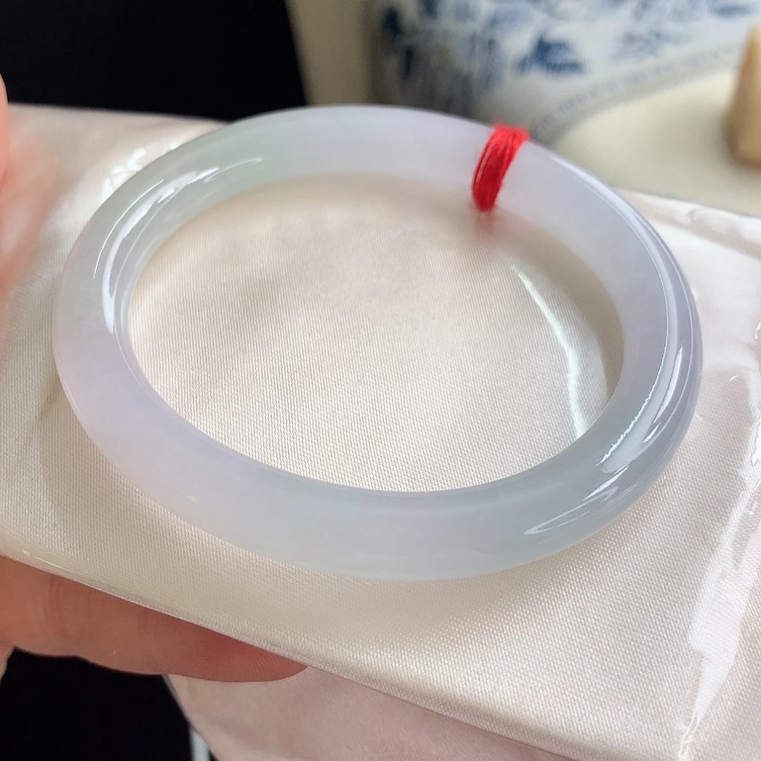 未镶嵌手镯翡翠，57号圆条贵妃，正圈戴54.55