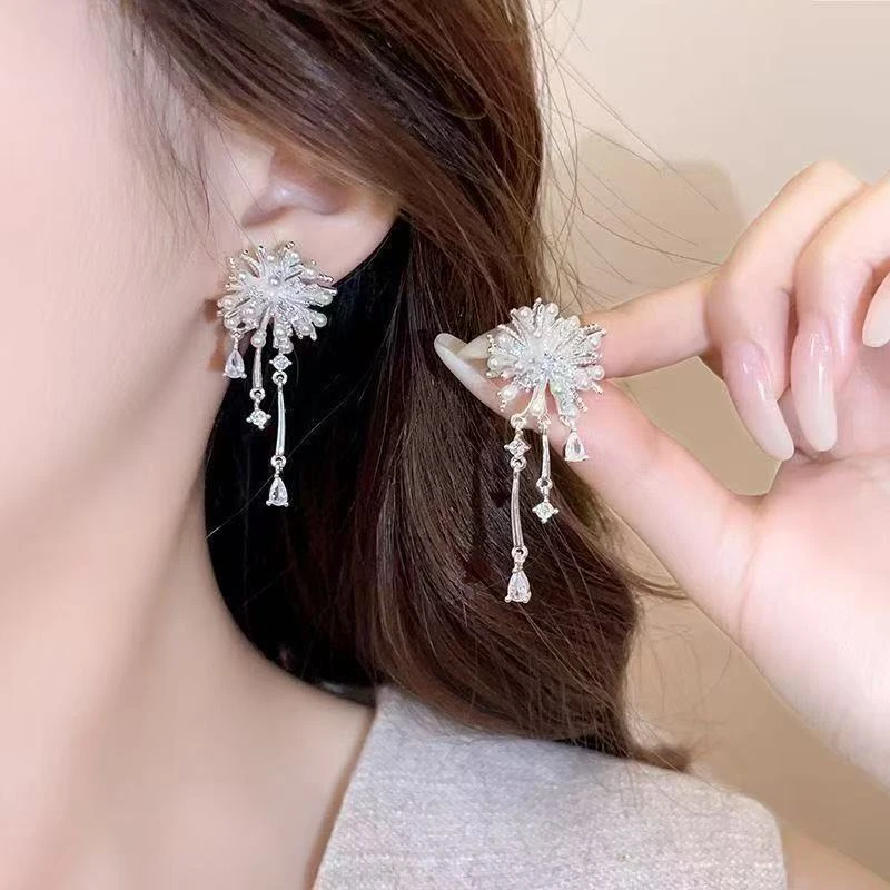 铜合金耳饰 女银色耳钉贴面耳适合的耳饰小众超仙韩版个性1597
