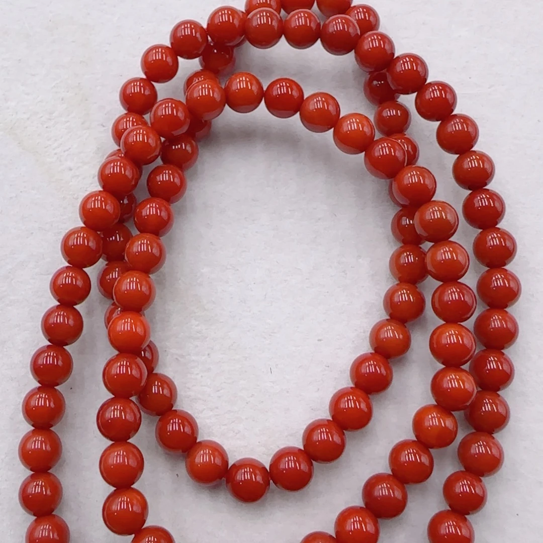 未镶嵌玛瑙/玉髓珠宝半成品满肉南红多圈一条卡6