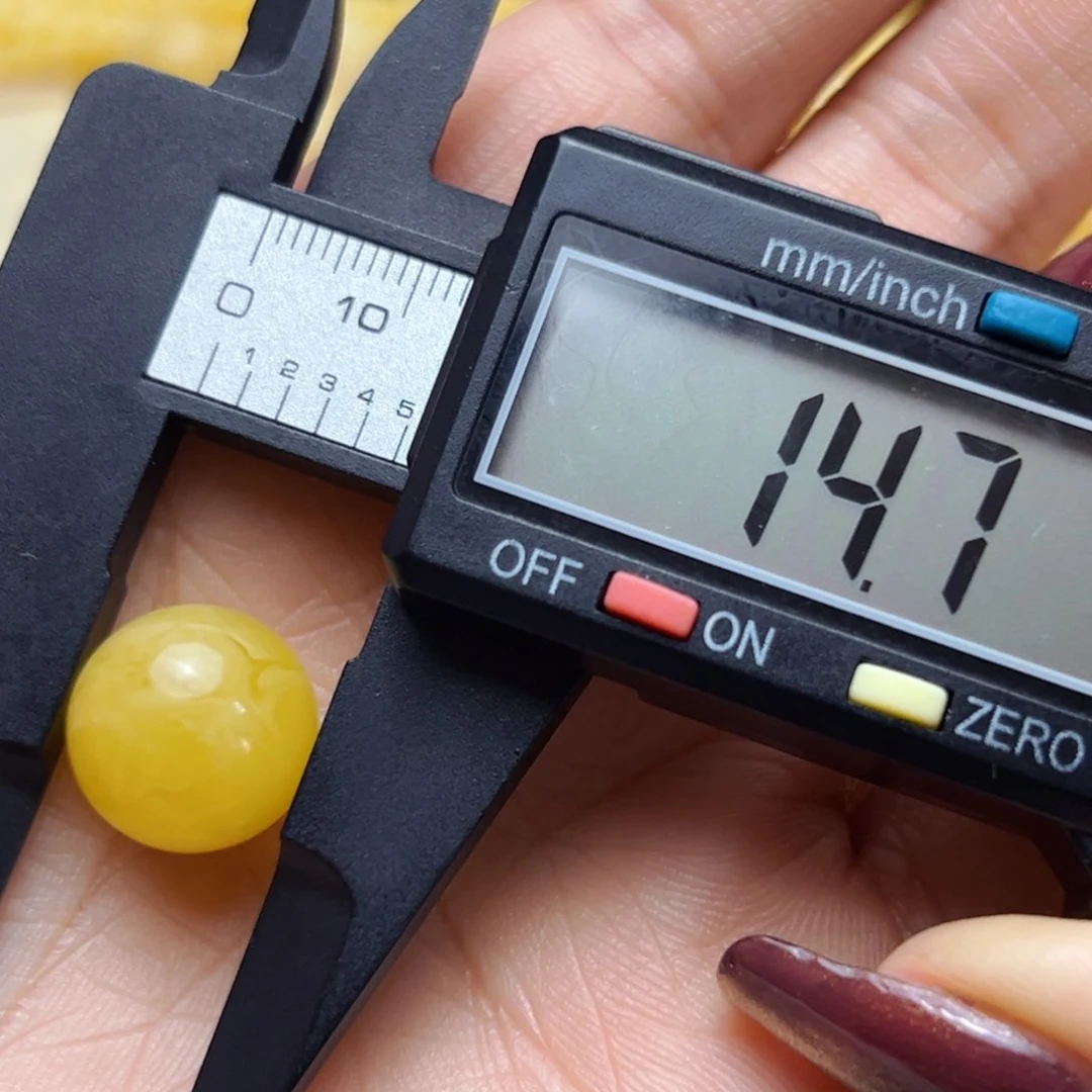 蜜蜡裸石未镶嵌14.7mm单珠