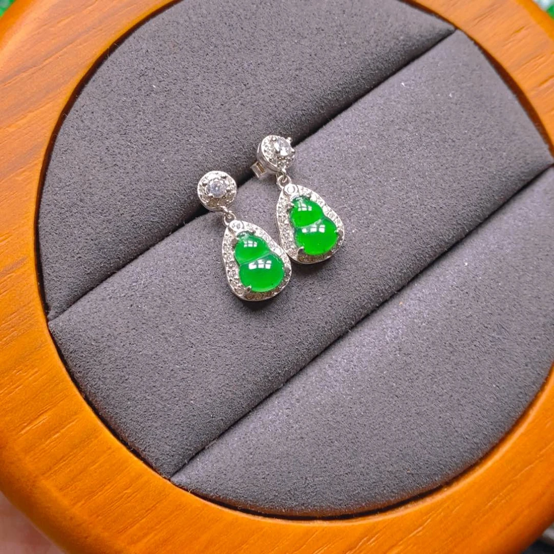翡翠耳饰银S925镶嵌588888888888888