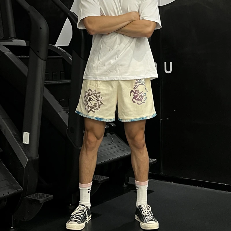 BKCXZICE夏季潮流短裤夏季篮球裤印花四分裤美式街头跑步运动裤