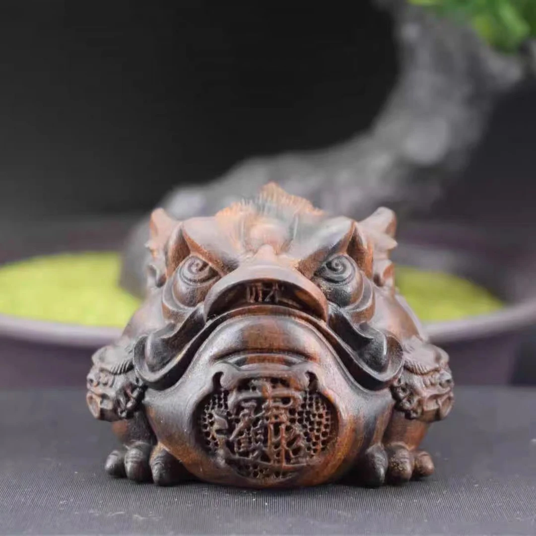 巴布亚贡木手把件金蟾蜍蛤蟆招财转运进宝车载摆件文玩解压工艺品
