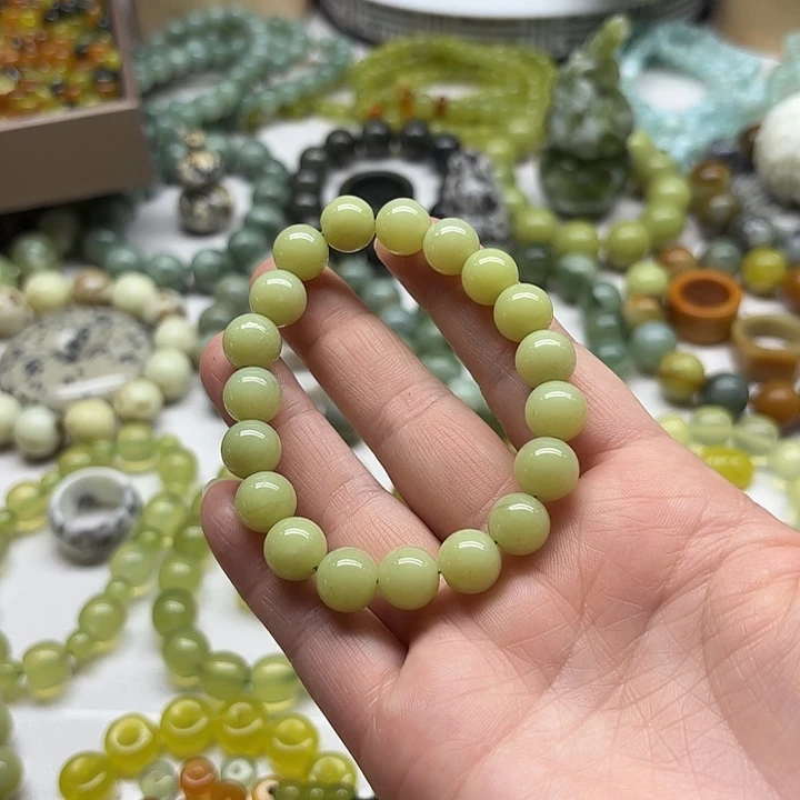 蛇纹石玉未镶嵌手串甜****?